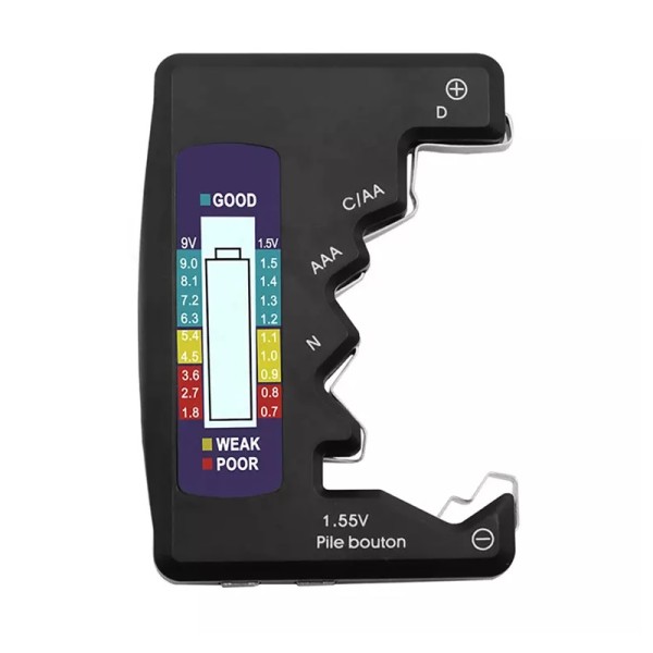 Digital battery tester, universal, black color